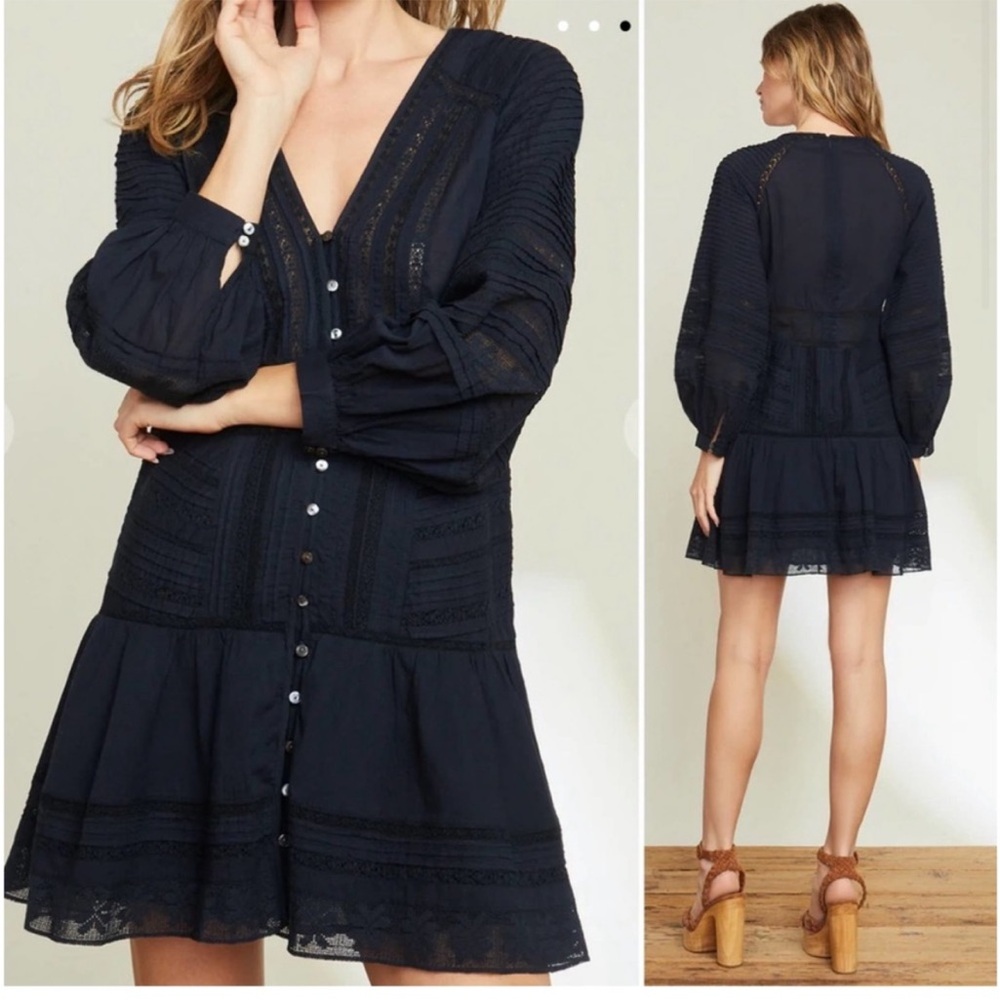 Brand new Veronica Beard Addilyn Dress Navy Mini Long Sleeve - size 14